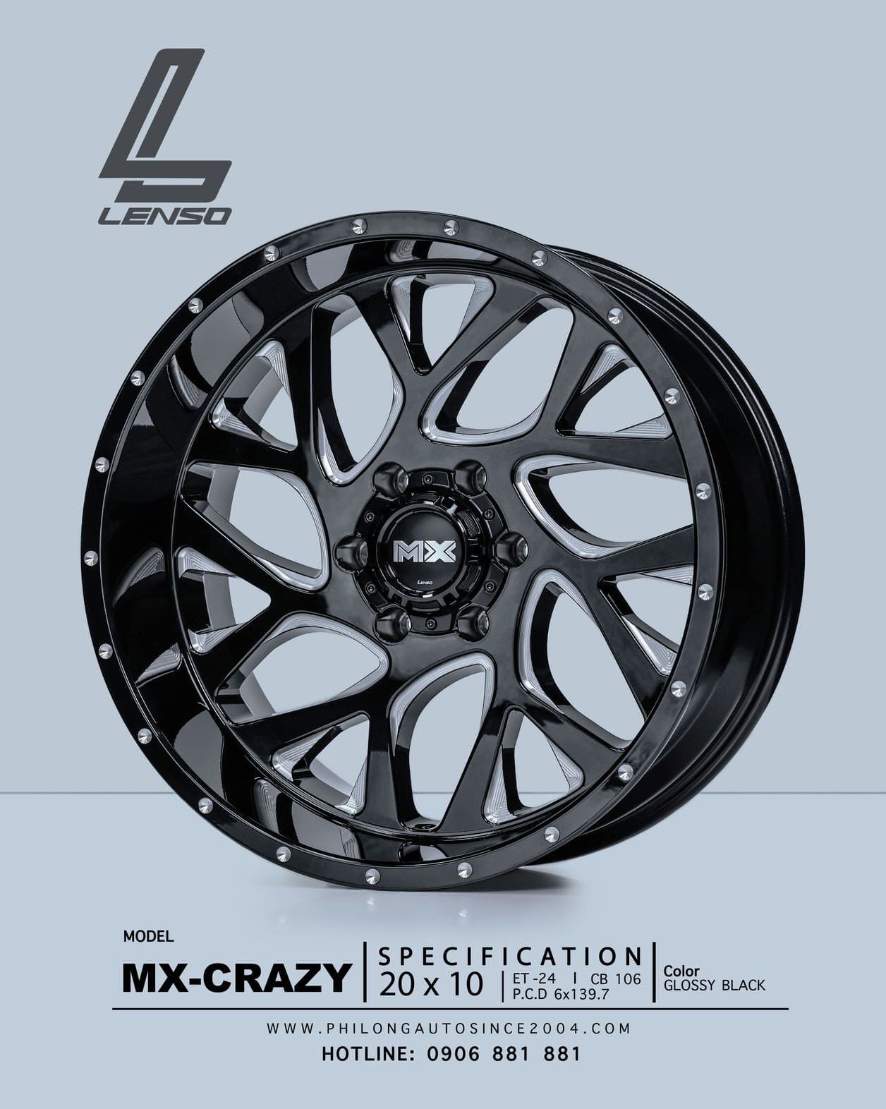 MÂM LENSO MX CRAZY GLOSSY BLACK 20 (2)