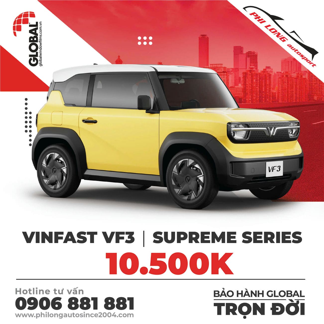 PHIM CÁCH NHIỆT GLOBAL VINFAST VF3 SUPREME SERIES